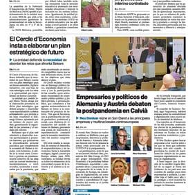 Ultima Hora: „Empresarios y politicos de Alemanis y Austria debaten la postpandemia en Calvia."