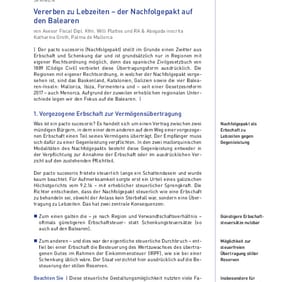 Vererben zu Lebzeiten – der Nachfolgepakt auf den Balearen