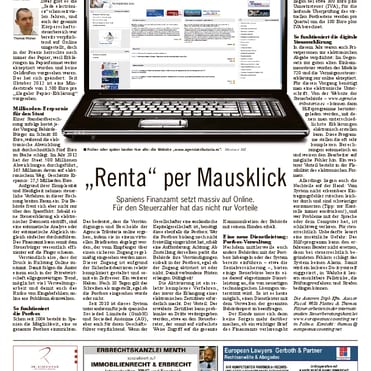 Mallorca Zeitung Nr. 693 - 15. August 2013: "Renta per Mausklick." Mit Willi Plattes und Thomas Fitzner.
