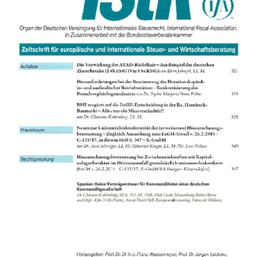 Internationales Steuerrecht 9/19