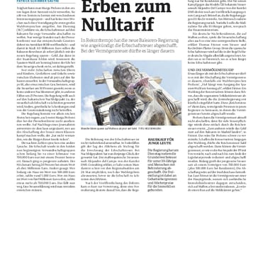 Zeitungsartikel der MallorcaZeitung