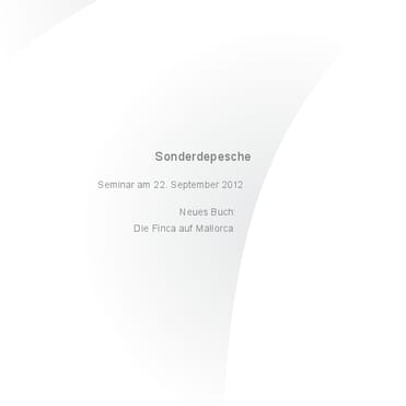 Sondermandantendepesche Seminar und Buch August 2012