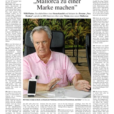 Mallorca Magazin Gesellschaft Teil:" Mallorca zu einer Marke machen." Interview mit Willi Plattes.