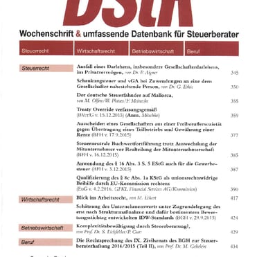 DStR Deutsches Steuerrecht 7/16