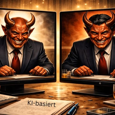 KI-Illustration zweier diabolischer Staatenlenker