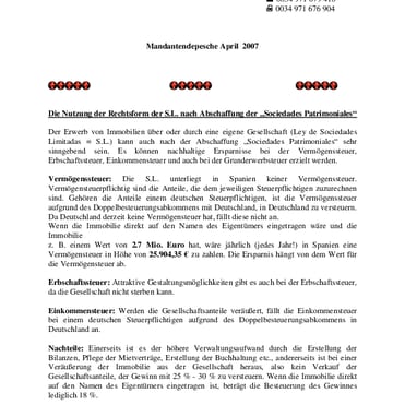 Mandantendepesche Januar 2007