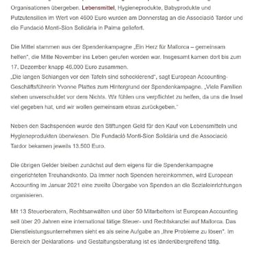 MM-Redaktion: „Ein Herz für Mallorca: PlattesGroup organisiert 46.000 € Spende."