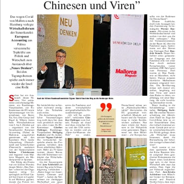 "Keine Angst vor Amerikanern, Chinesen und Viren" Mallorca Magazin - Beim Wirtschaftsforum NEU DENKEN in Hamburg kommen wichtige Vertreter aus Politik und Wirtschaft zusammen 08. Oktober 2020