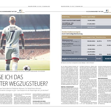 Zeitungsausschnitt Foto von Fußballer und eine Tabelle