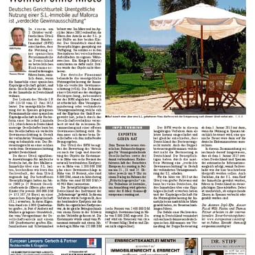 Mallorca Zeitung Nr. 701 - 10. Oktober 2013: "Steuerstrafe für Wohnen ohne Miete." Mit Thomas Fitzner und Willi Plattes