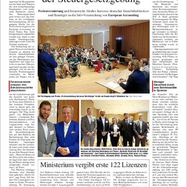 Mallorca Magazin 41/2018; "Aus dem Blumenstrauß der Steuergestezgebung"; Die private Ferienvermietung auf Mallorca sowie Steuerersparnisse bei Bauprojekten