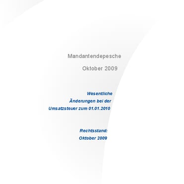 Mandantendepesche Oktober 2009