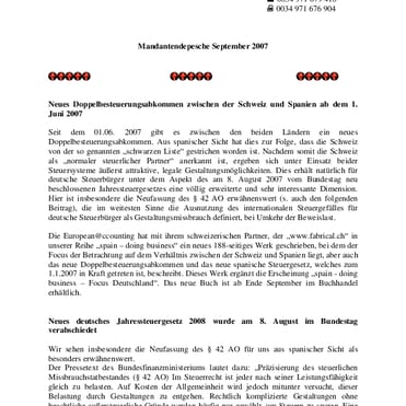 Mandantendepesche März 2007