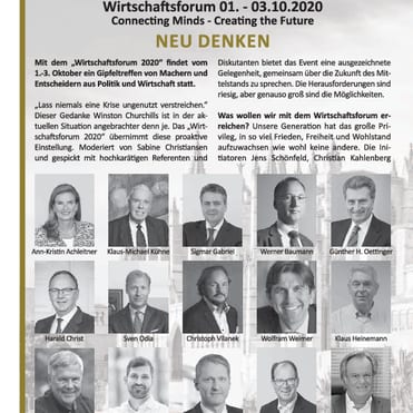 Wirtschaftsforum - Neu Denken Mallorca Magazin - 01. - 03. Oktober 2020 03. September 2020