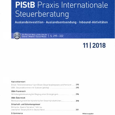 PIStB Praxis Internationale Steuerberatung 11/2018