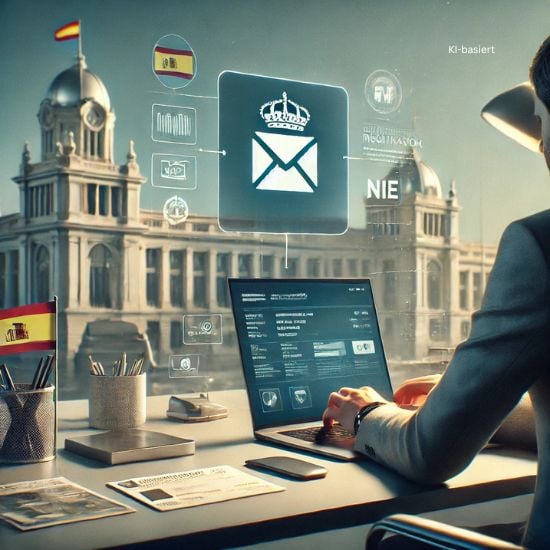 Key-Visual zur elektronischen Kommunikation mit der spanischen Steuerverwaltung
