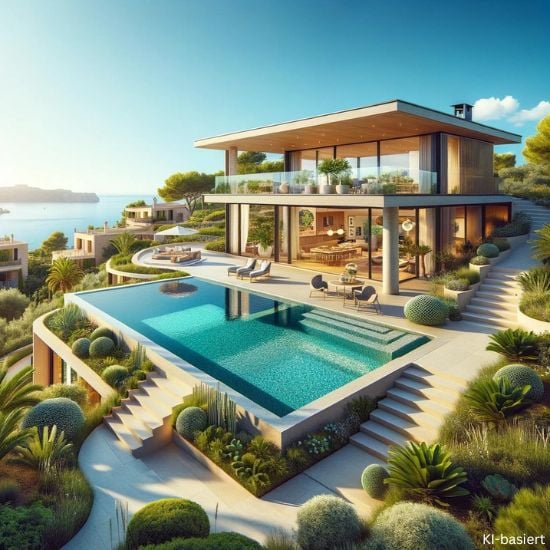 KI-generierte luxuriöse Ferienimmobilie auf Mallorca