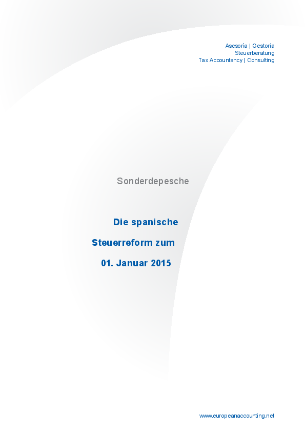 Sonderandantendepesche Steuerreform 2015