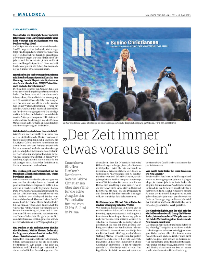 "Der Zeit immer etwas voraus sein"